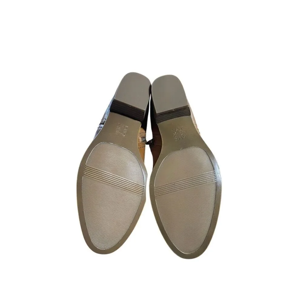 Naturalizer Zarie Block Heel Brown, Cinnamon Leather Bootie  Size 6.5M